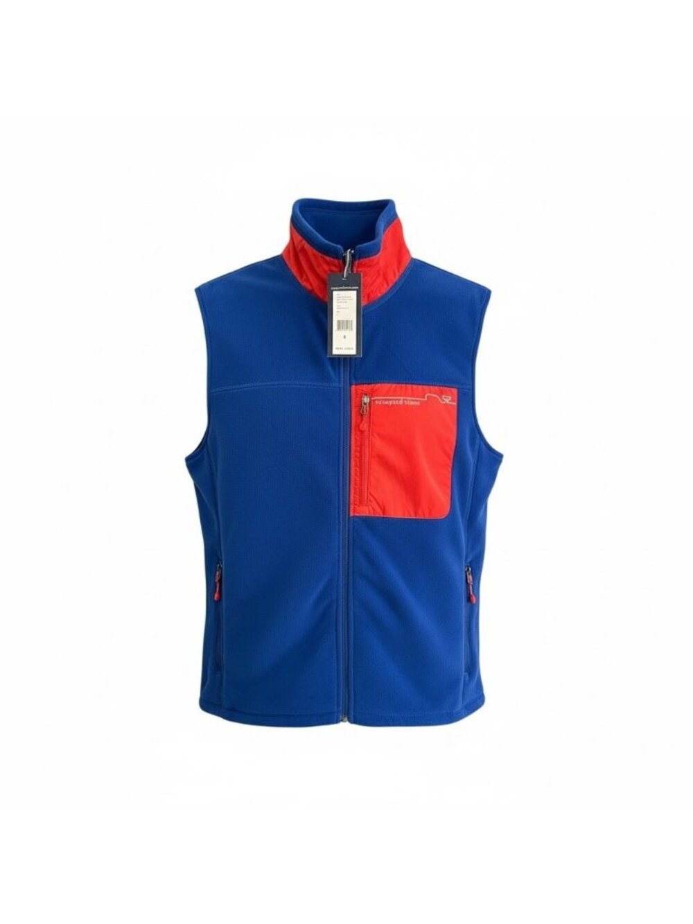 Vineyard Vines Men's Small Harbor Fleece Vest Aviator Blue / Red